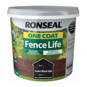 Ronseal One Coat Fence Life Tudor Black Oak 5L
