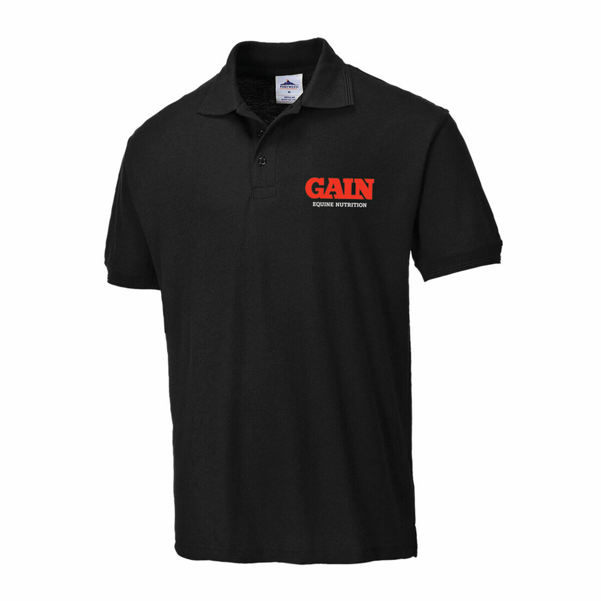 GAIN Equine Nutrition Naples Black Polo Shirt XL