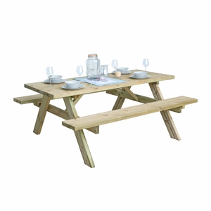 Timber 6-Seater Picnic Bench