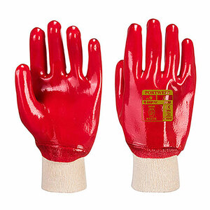 RG40 PVC Knitwrist Glove Red L