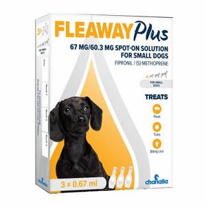 Fleaway Plus Small Dog 3's (P) 67mg