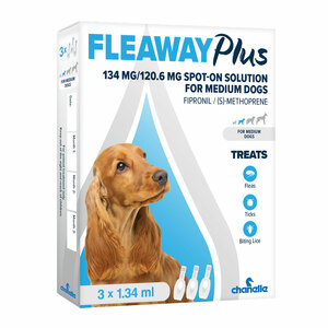 Fleaway Plus Medium Dog 3's (P) 134mg