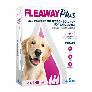 Fleaway Plus Large Dog 3's (P) 268mg