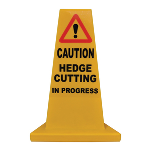 Hedge Cutting Traffic Cone Sign
