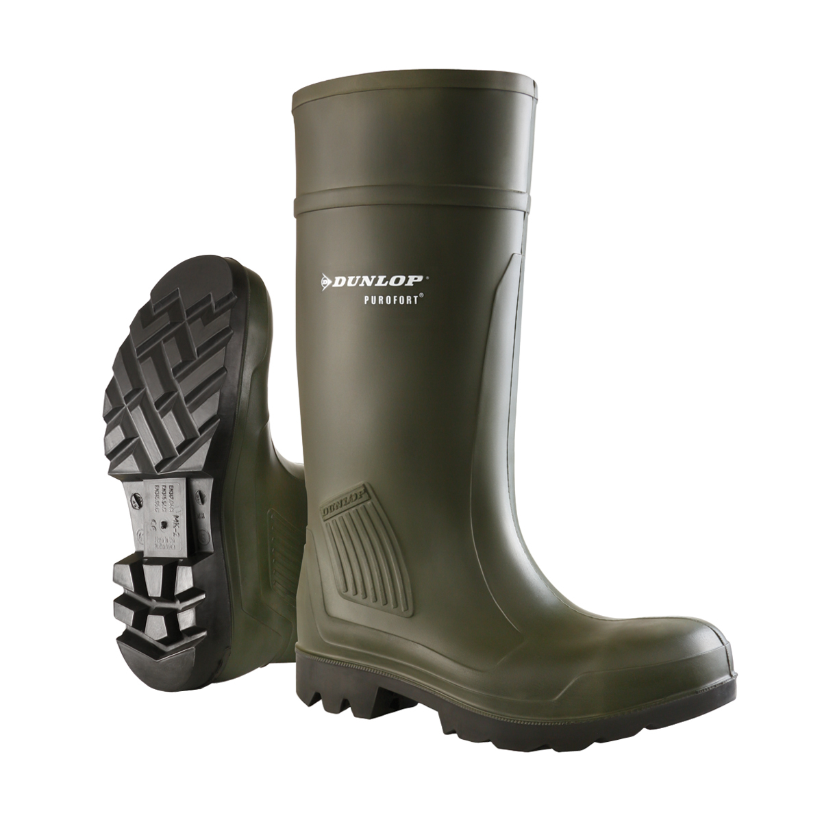 Dunlop Purofort Full Safety Green Wellington UK10