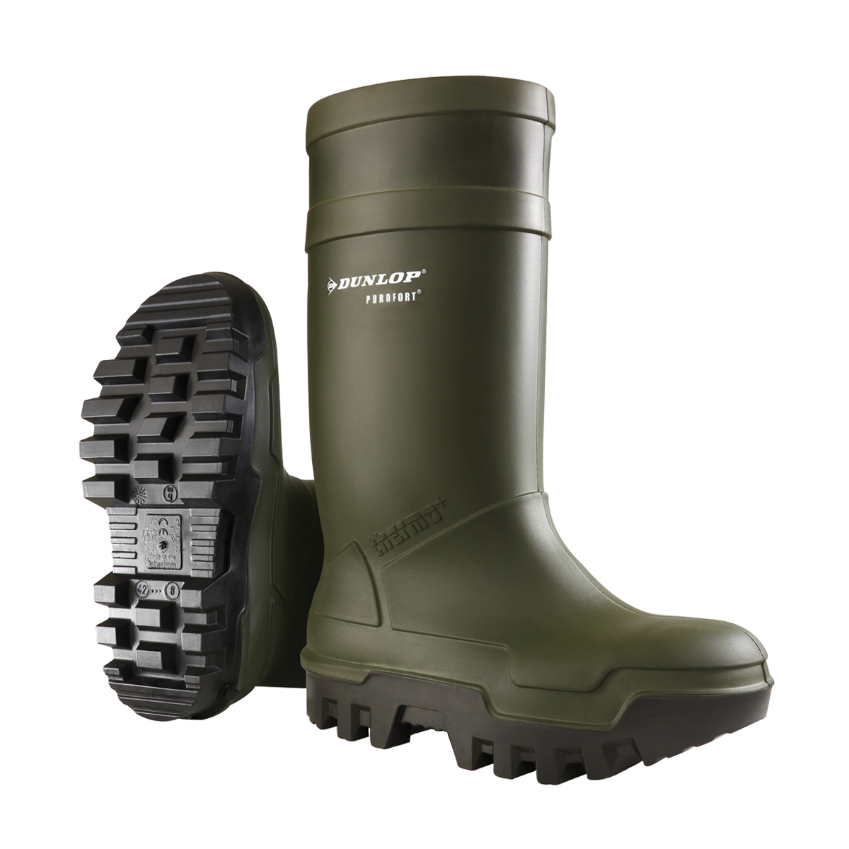 Dunlop purofort thermo plus full sale safety green wellington