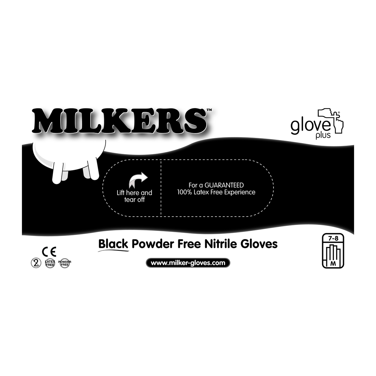 Black Nitrile Milking Gloves (100 Pack) L