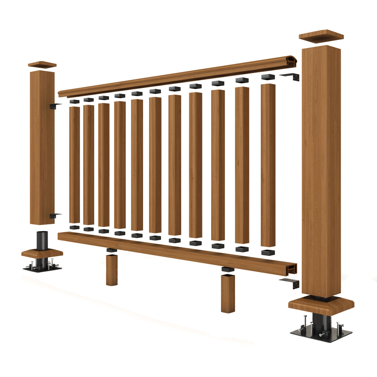 Duradek Brown Railing System 1.6m