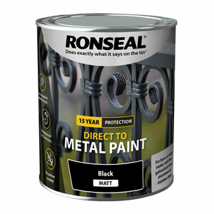 Ronseal Direct to Metal Paint Black Matt 750ml